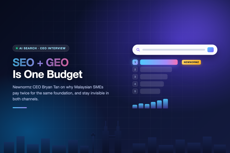 Newnormz CEO Bryan Tan on combining SEO and GEO for Malaysian SMEs